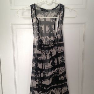 Topshop Halloween Sheer Tank Top Size 6